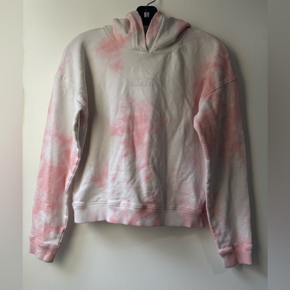 All Saints Tie Dye Cropped Hoodie Sweatshirt Sz M